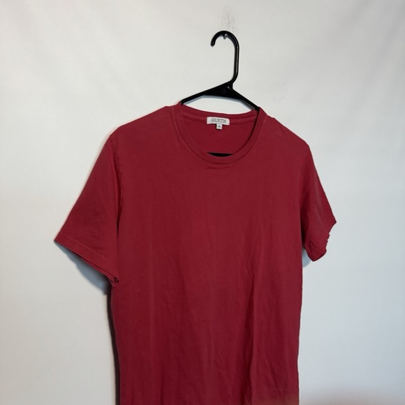Gustin Shirt Mens Small Red Crewneck Short Sleeve Made in USA Tee Cotton Blend - Picture 2 of 7